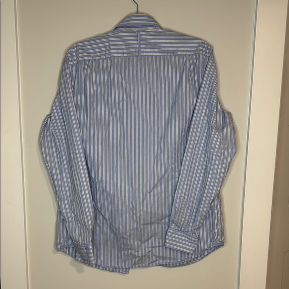 BANANA REPUBLIC Blue Striped Men's Shirt SZ M - Picture 3 of 8